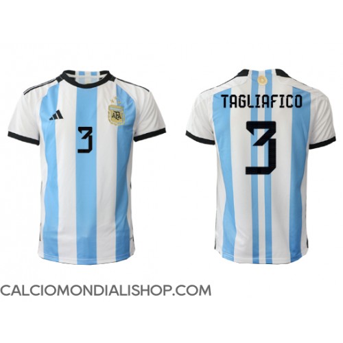 Maglie da calcio Argentina Nicolas Tagliafico #3 Prima Maglia Mondiali 2022 Manica Corta